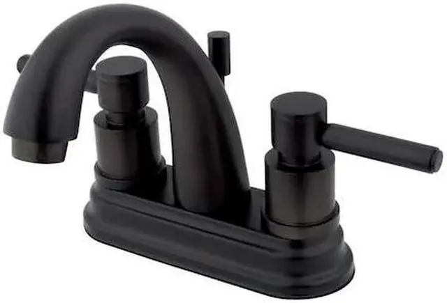Alt view image 2 of 3 - CONCORD TWIN BRASS HANDLE 4 LAVATORY FAUCET-Oil Rubbed Bronze Finish