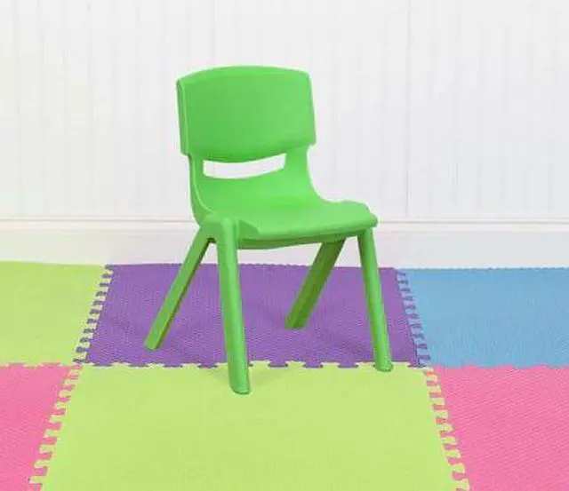 Alt view image 2 of 15 - Flash Furniture 10 Pack Green Plastic Stackable School Chair with 12 Seat Height