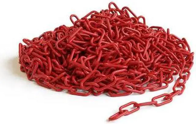 Main image of MONTOUR LINE CH-CH-20-RD-100-BX Red Plastic Chain, 2 In, 100 Ft. Long