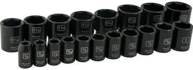 Main image of DYNAMIC D018024 Tools 1/2" Drive 19 Pieces 6 Point Standard SAE Impact Socket