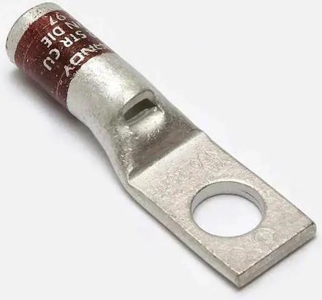 Main image of BURNDY YA2CL4BOX One-Hole Compression Lug, 2 AWG Max, 3/8 in Stud, Standard