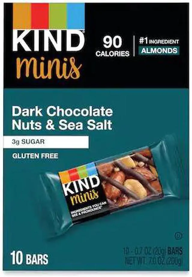 Alt view image 5 of 18 - Minis, Dark Chocolate Nuts/Sea Salt, 0.7 oz, 10/Pack 27959