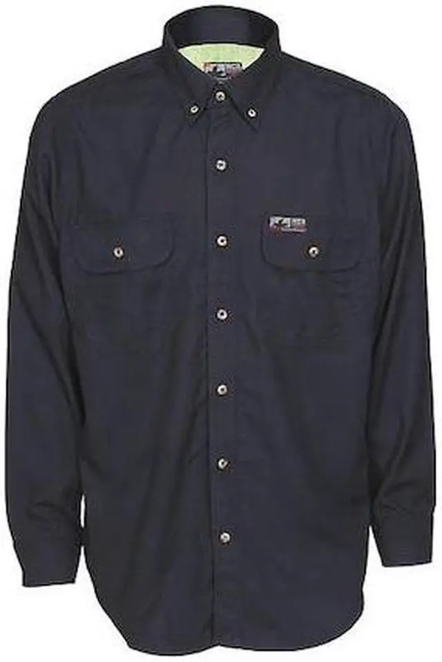 Main image of MCR SAFETY SBS1002L Men's Flame-Resistant Collared Shirt, 8.9 cal/sq cm, L,