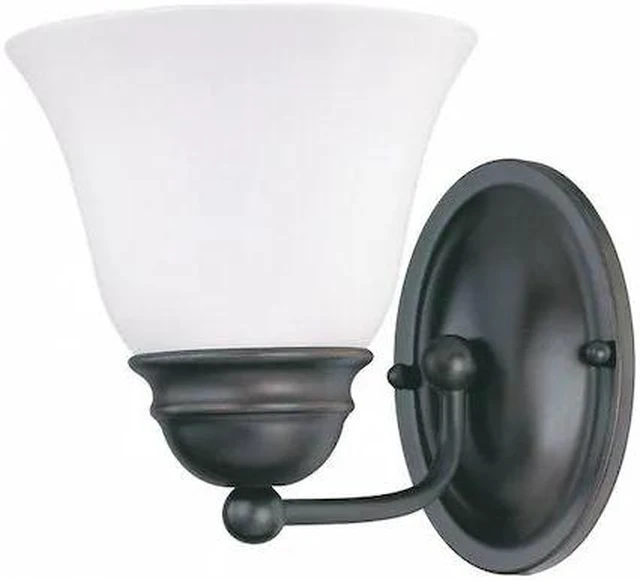 Main image of NUVO 60-3165 Empire 1 Light 7 in. Vanity Frosted White Glass Bronze