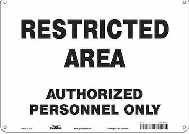 Main image of CONDOR 472X49 Safety Sign, 10 in Height, 14 in Width, Polyethylene, Horizontal