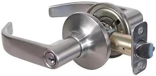 Main image of MASTER LOCK RL0115KAS Lever Lockset,Satin Nickel,Return Style