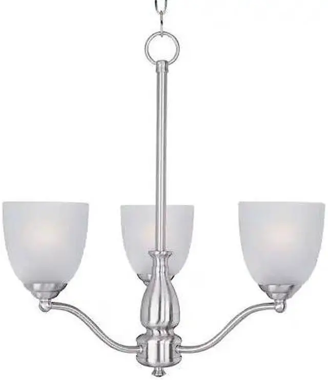Alt view image 2 of 3 - Maxim 10064FTSN 22 x 21 in. Stefan 3-Light Chandelier, Satin Nickel