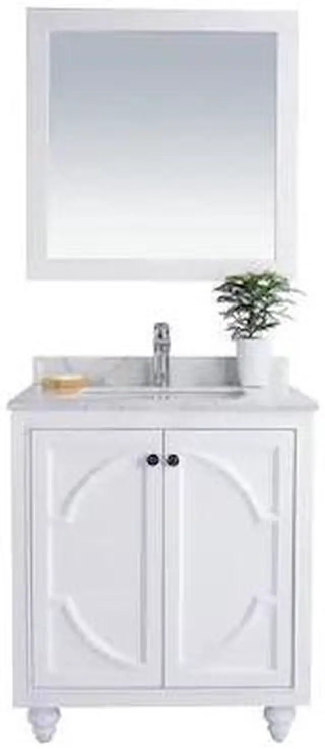 Alt view image 4 of 10 - Odyssey - 30 - White Cabinet + White Carrara Marble Countertop