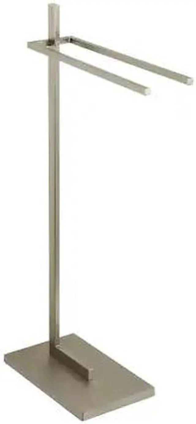 Alt view image 2 of 11 - Kingston Brass SCC8608 Modern Edenscape Pedestal Dual Towel Rack - Brushed Nickel