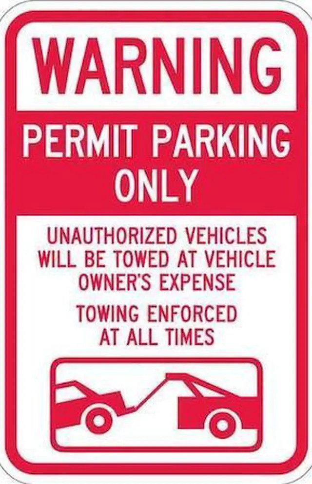 Alt view image 2 of 2 - LYLE T1-1064-HI_12x18 Permit Parking Sign, 12" W, 18" H, English, Aluminum,