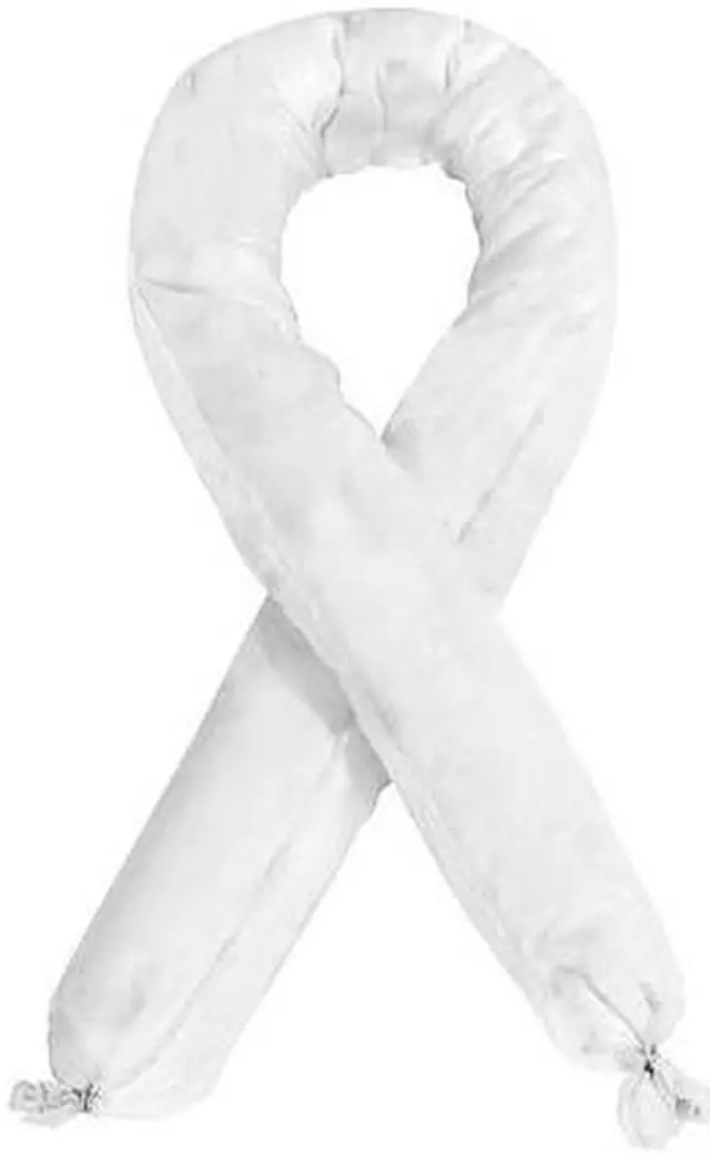 Main image of CONDOR 436M89 Sorbent Sock, 28 gal, 3 in x 48 in, Oil, White, Polypropylene