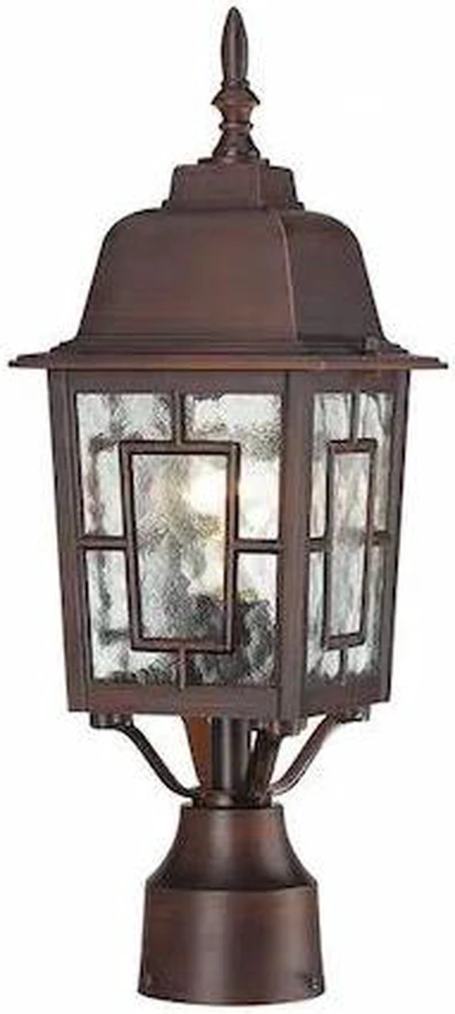 Main image of NUVO 60-4928 Banyan 1-Light 17 in. Outdoor Post with Clear Water Glass
