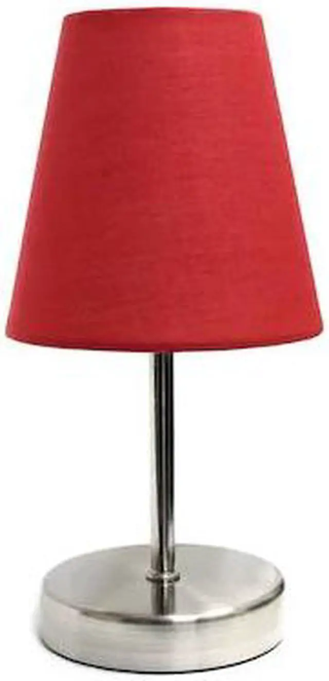 Alt view image 4 of 9 - Simple Designs Sand Nickel Mini Basic Table Lamp with Fabric Shade