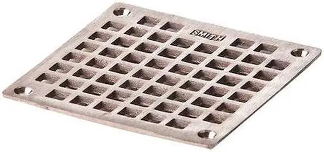 Main image of JAY R. SMITH MANUFACTURING B06NBG Square Commercial Grate, Nickel Bronze, Screw