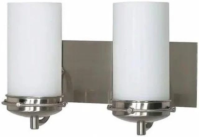 Main image of NUVO 60-612 Polaris 2 Light 14 in. Vanity Satin Frosted Glass Shades Bru