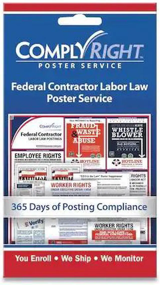 Alt view image 3 of 3 - ComplyRight Federal Contractor Labor Law Poster Service Card English CRPS03