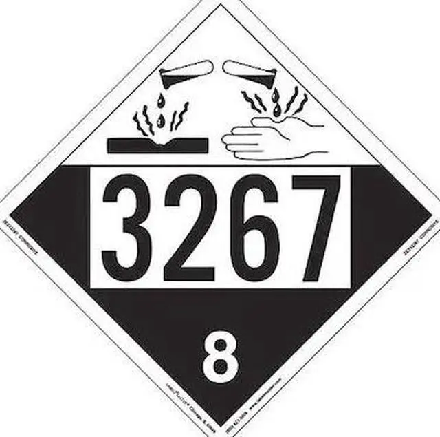Main image of LABELMASTER ZEZ43267 Corrosive Placard,UN 3267,PK25