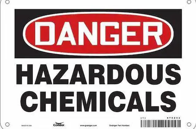 Main image of CONDOR 475Z52 Chemical Sign, 7 in H, 10 in W, Vertical Rectangle, English,