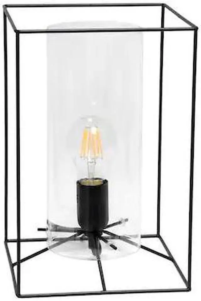 Alt view image 6 of 12 - Lalia Home Black Framed Table Lamp with Clear Cylinder Glass Shade, Large