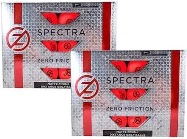 Main image of ZERO FRICTION CC210005 2 Dozen Spectra Matte Finish Golf Balls, Red, PK2