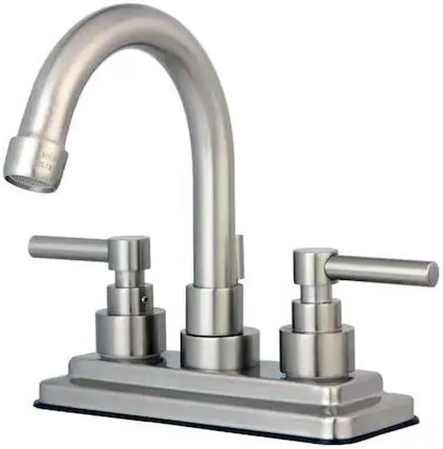 Alt view image 3 of 3 - Kingston Brass KS8668EL 4 in. Twin Lever Handle Lavatory Faucet, Satin Nickel