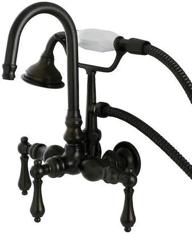 Alt view image 2 of 4 - Kingston Brass AE7T5 Aqua Eden Vintage Wall Mount Clawfoot Tub Faucet, Oil Rubbed Bronze