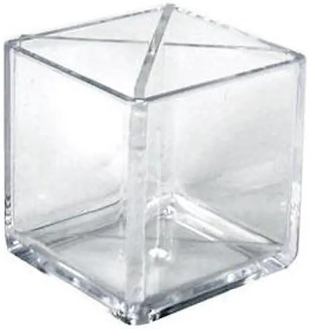 Main image of AZAR DISPLAYS 556358 Cube Pencil Holder W/ Divider 5"W x 5"D x 5"H, PK2