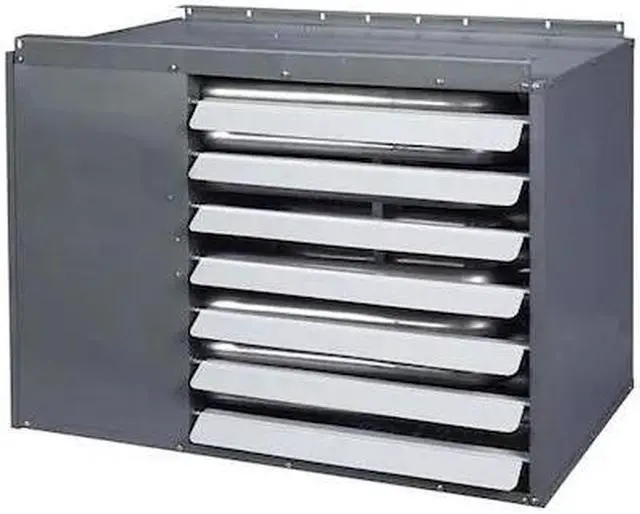 Main image of DAYTON 2RYV2A Gas Unit Heater, NG/LP, 90,000, 1,100 cfm, Direct, Propeller, 1/2