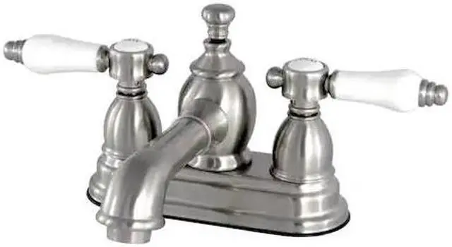 Alt view image 2 of 5 - Kingston Brass KS7008BPL 4 in. Centerset Lavatory Faucet with Brass Pop-Up, Satin Nickel