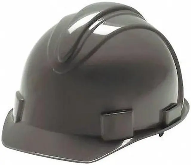 Alt view image 2 of 3 - Hard Hat, FrtBrim, Slotted, 4Rtcht, Gray