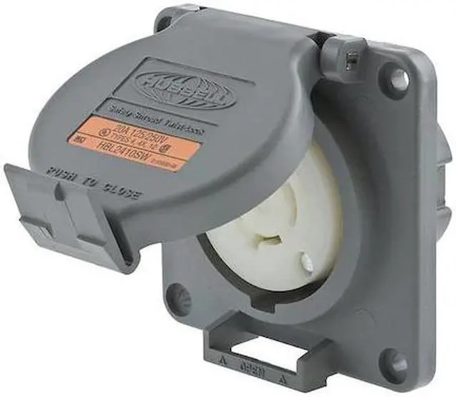 Alt view image 2 of 3 - HUBBELL WIRING DEVICE-KELLEMS HBL2410SW 20A Watertight Twist-Lock Receptacle 3P
