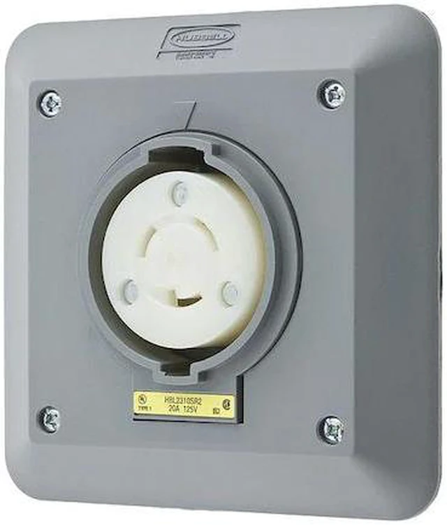 Alt view image 2 of 4 - HUBBELL WIRING DEVICE-KELLEMS HBL2310SR2 Locking Receptacle, L5-20R, 20 A, 125V