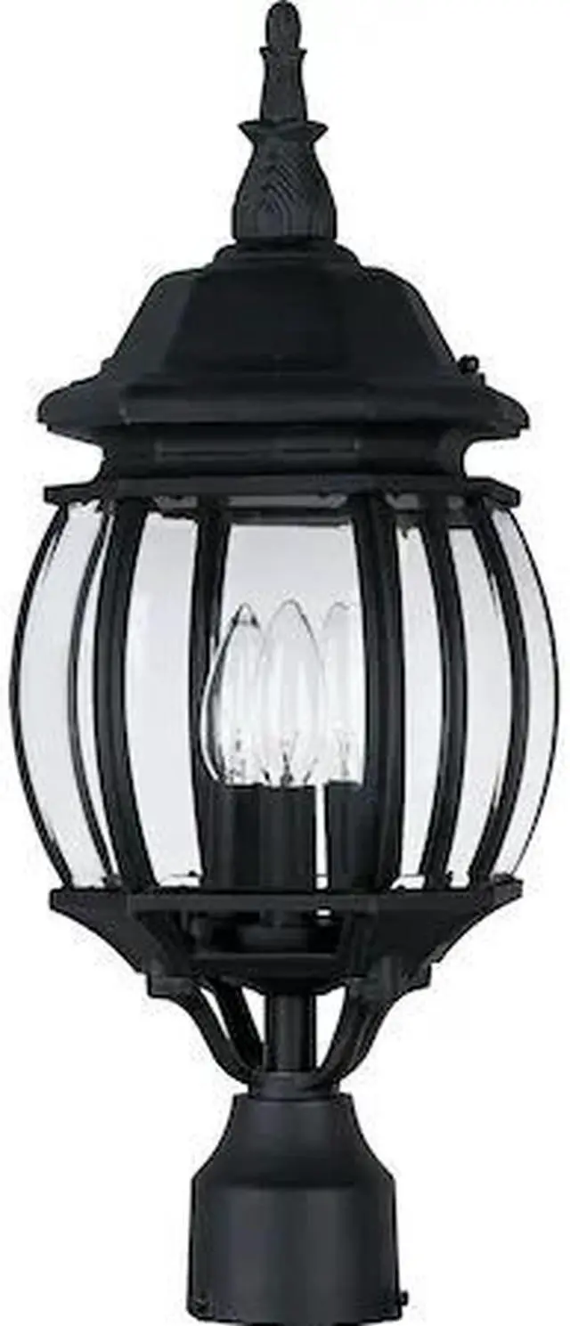 Main image of MAXIM 1035BK Crown Hill 3-Light 8" Wide Black Outdoor Pole/Post Mount