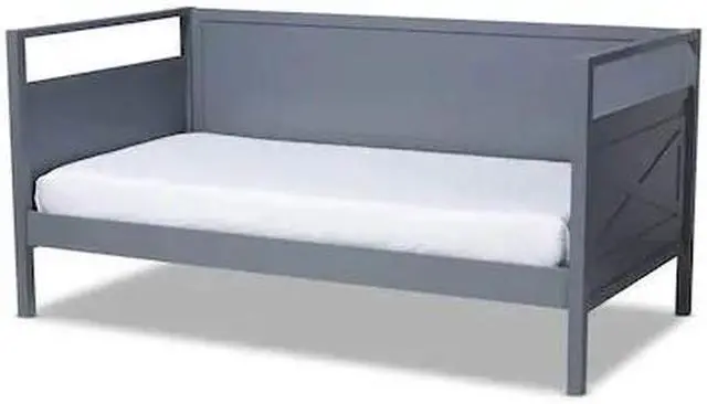 Alt view image 14 of 20 - Baxton Studio Cintia Cottage Farmhouse Grey Finished Wood Twin Size Daybed