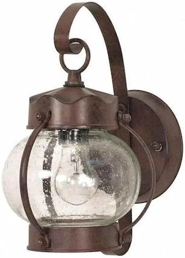 Main image of NUVO 60-3458 1-Light 10-5/8 in. Wall Lantern Onion Lantern with Clear Seed Glass