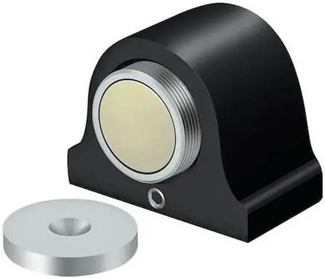 Alt view image 2 of 2 - Solid Brass Magnetic Dome Stop (Paint Black)