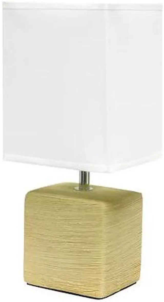 Alt view image 7 of 13 - Simple Designs Petite Faux Stone Table Lamp with Fabric Shade, Beige with White Shade