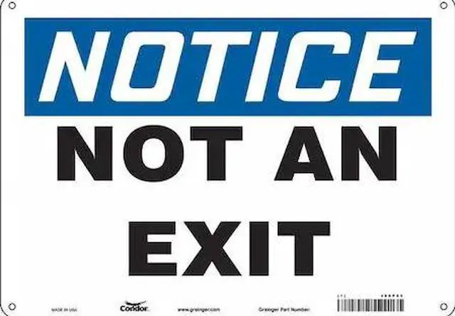 Main image of CONDOR 480P09 Exit Sign, Aluminum, 14" W, 10" H, Not An Exit, White