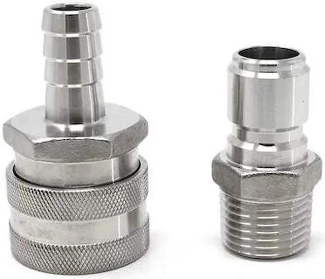 Main image of CONCORD PF-QD-BRF-MMNPT 304 Stainless Steel Quick Disconnect Barb Hose to MPT