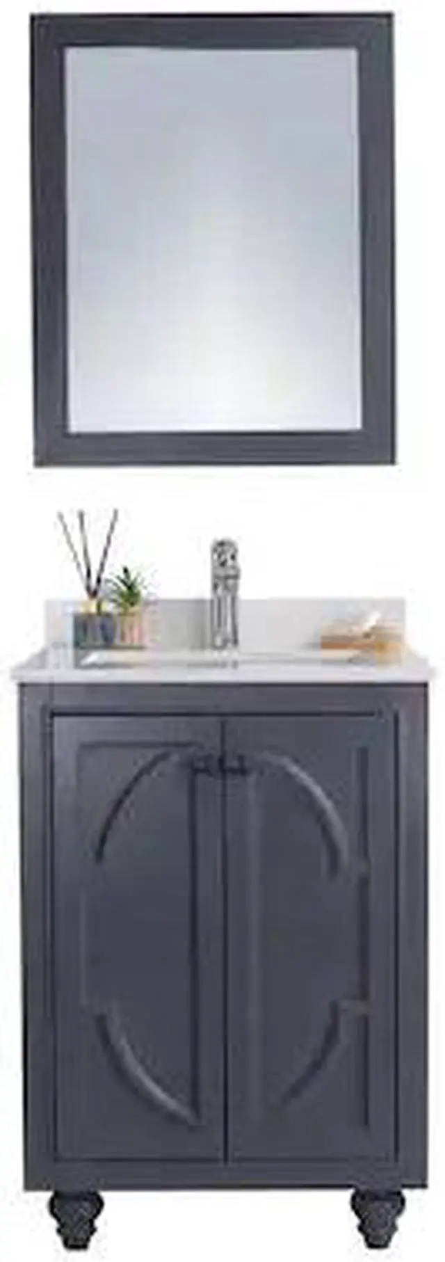 Alt view image 4 of 10 - Odyssey - 24 - Maple Grey Cabinet + White Quartz Countertop