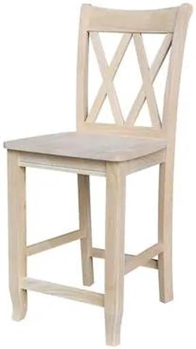 Alt view image 2 of 8 - International Concepts S-202 24 in. H Double X Back Stool