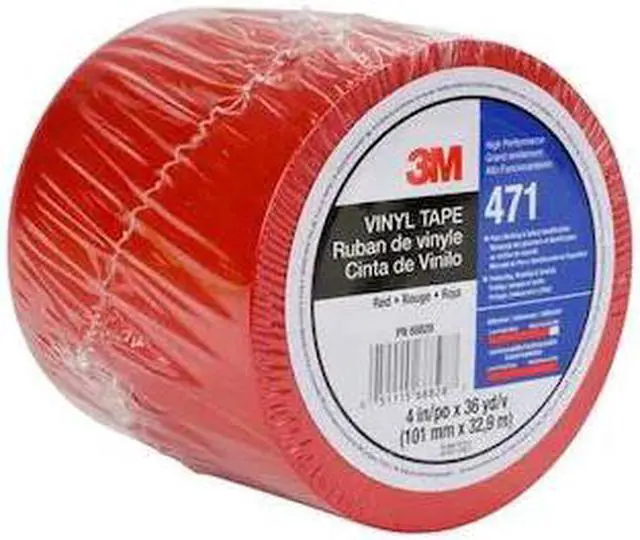 Main image of 3M 471 Marking Tape,Roll,4In W,108 ft. L,Red