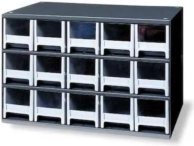 Alt view image 3 of 8 - AKRO-MILS 19715 Drawer Bin Cabinet W/ 15 Drawers, Gray, Steel/Polystyrene, 17