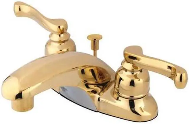 Alt view image 2 of 3 - ROYALE 4CENTER SET LAVATORY FCT.SCROLL HANDLE-Polish Brass Finish