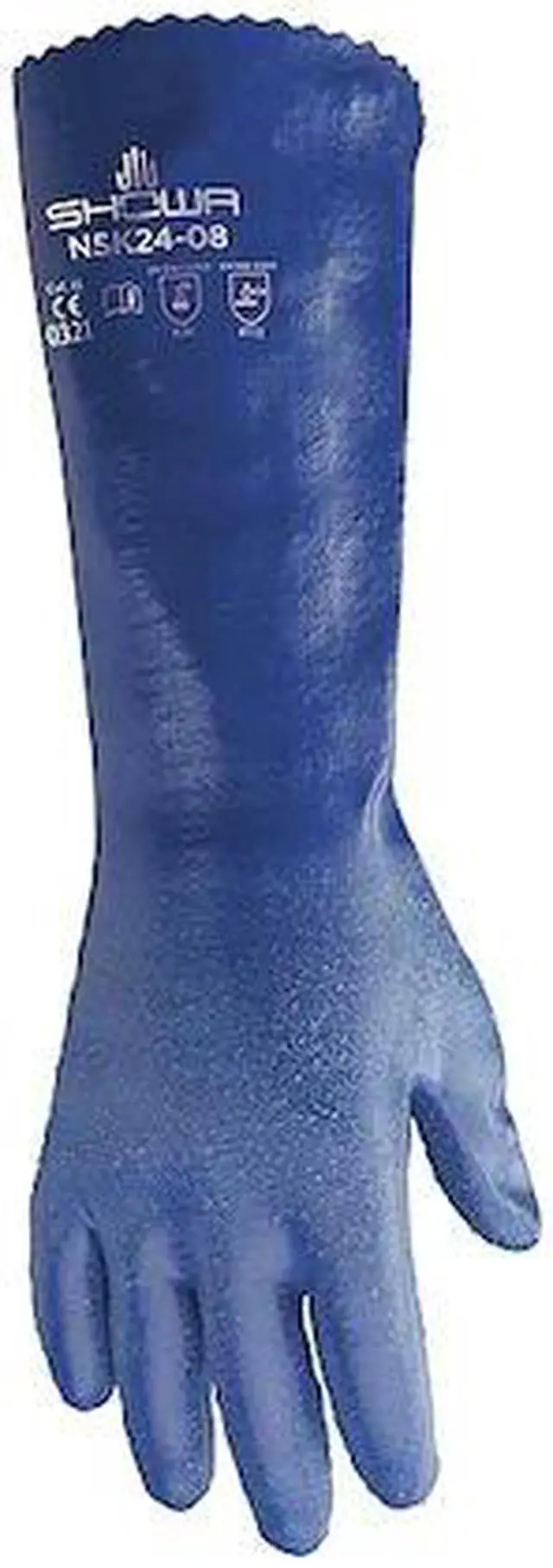 Alt view image 3 of 5 - Showa Chemical Resistant Gloves Blue   NSK24-09