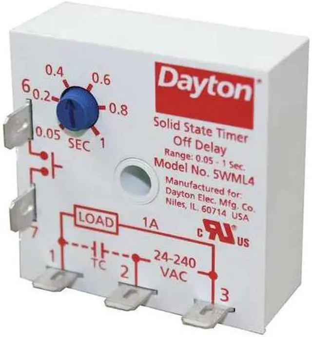 Alt view image 2 of 3 - DAYTON 5WML4 Encapsulated Timer Relay,1A,Solid State