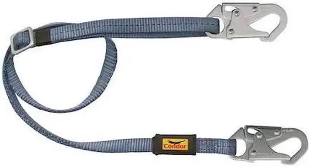 Main image of CONDOR 45J293 Positioning Lanyard, Adjustable Length Restraint Lanyard, 4 ft to