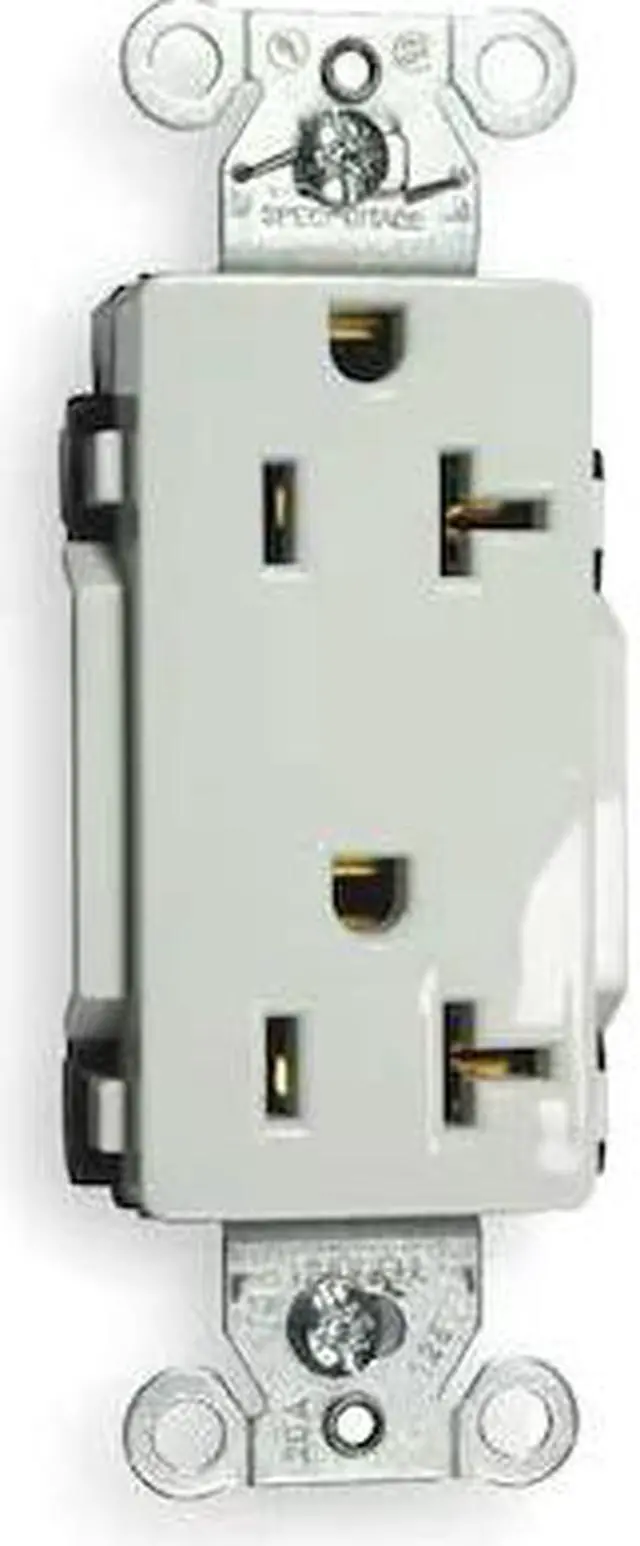 Alt view image 3 of 4 - Hubbell Wiring Device-Kellems Receptacle,Deco,20A,5-20R,125V,White  DR20WHI