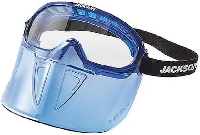 Main image of Gpl500 Series Premium Goggle with Detachable Face Shield, Blue Frame, Af, Clear