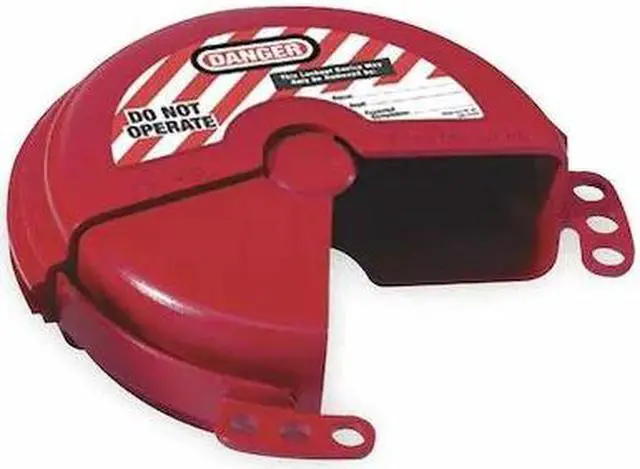 Alt view image 5 of 8 - Master Lock Gate Valve Covers Small 2" to 5" Diameter Red 481